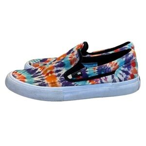 DC Manual Slip-On Tie‎ Dye Low Show Skate Men’s Size 8, Women’s Size 9.5